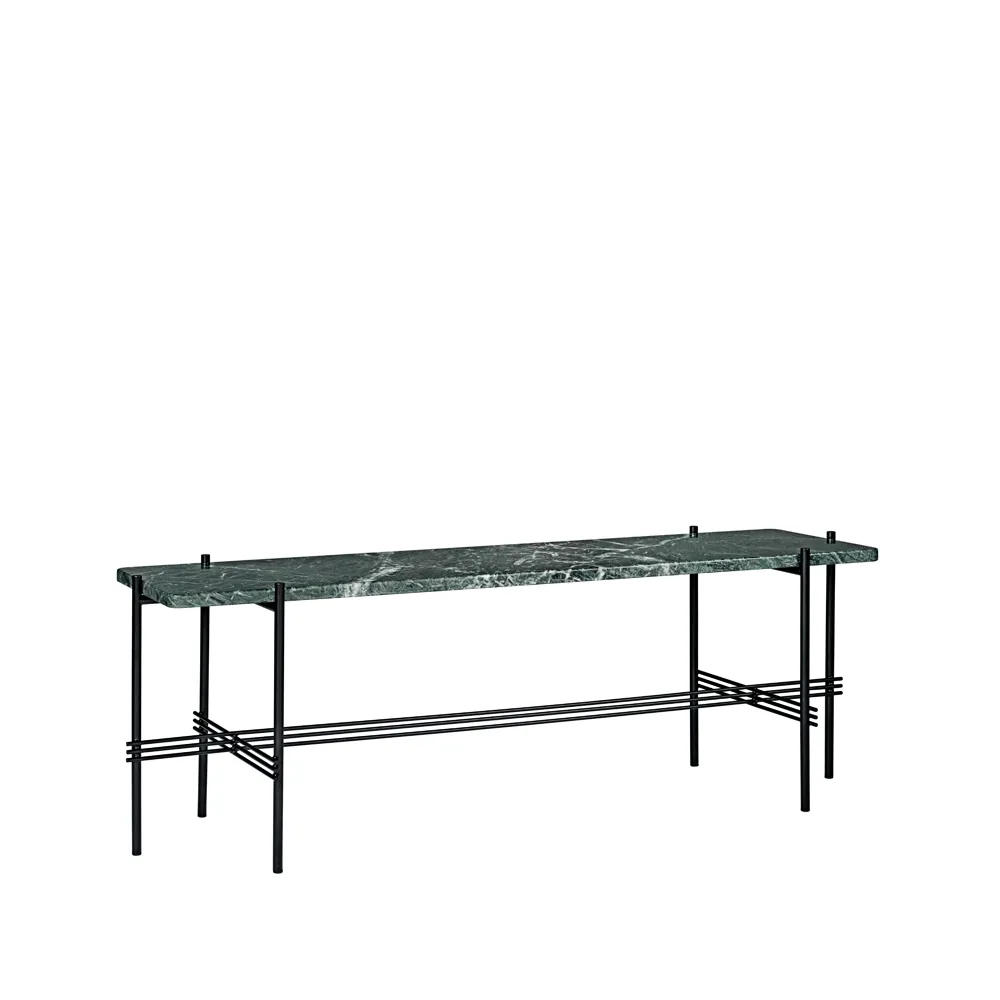 Desserte TS Console 1, marbre vert, structure laquée noire GUBI