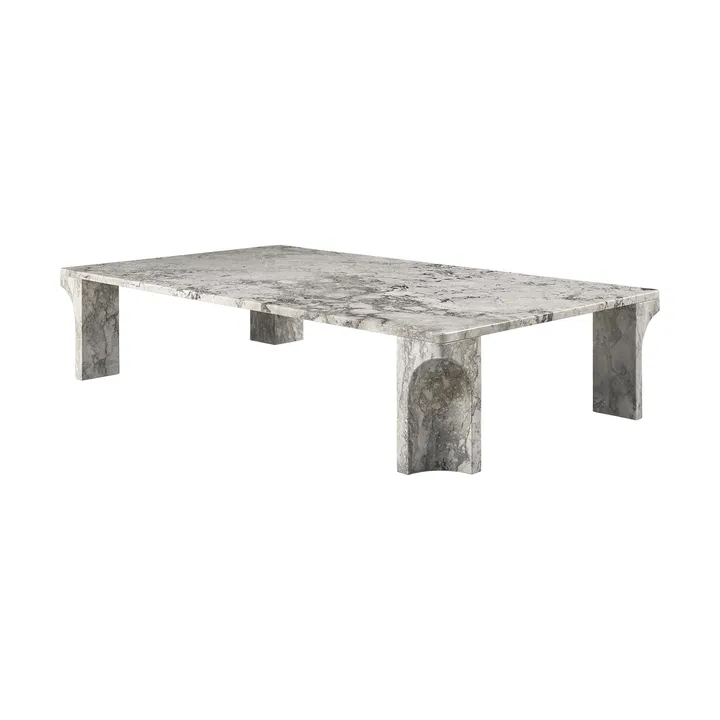 Doric table basse - Gris orage marbre, 140x80 cm - GUBI
