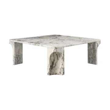 Doric table basse - Gris orage marbre, 80x80 cm - GUBI