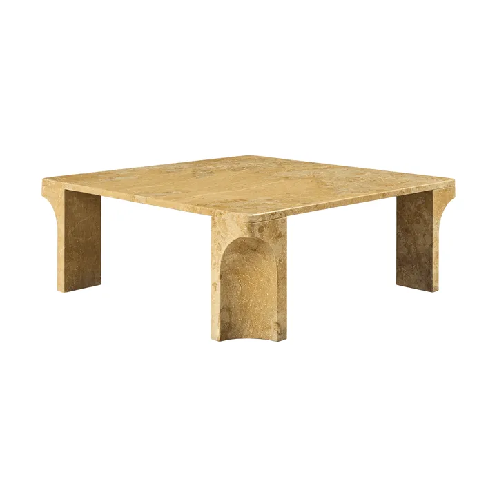 Doric table basse - Honey Amber marbre, 80x80 cm - GUBI