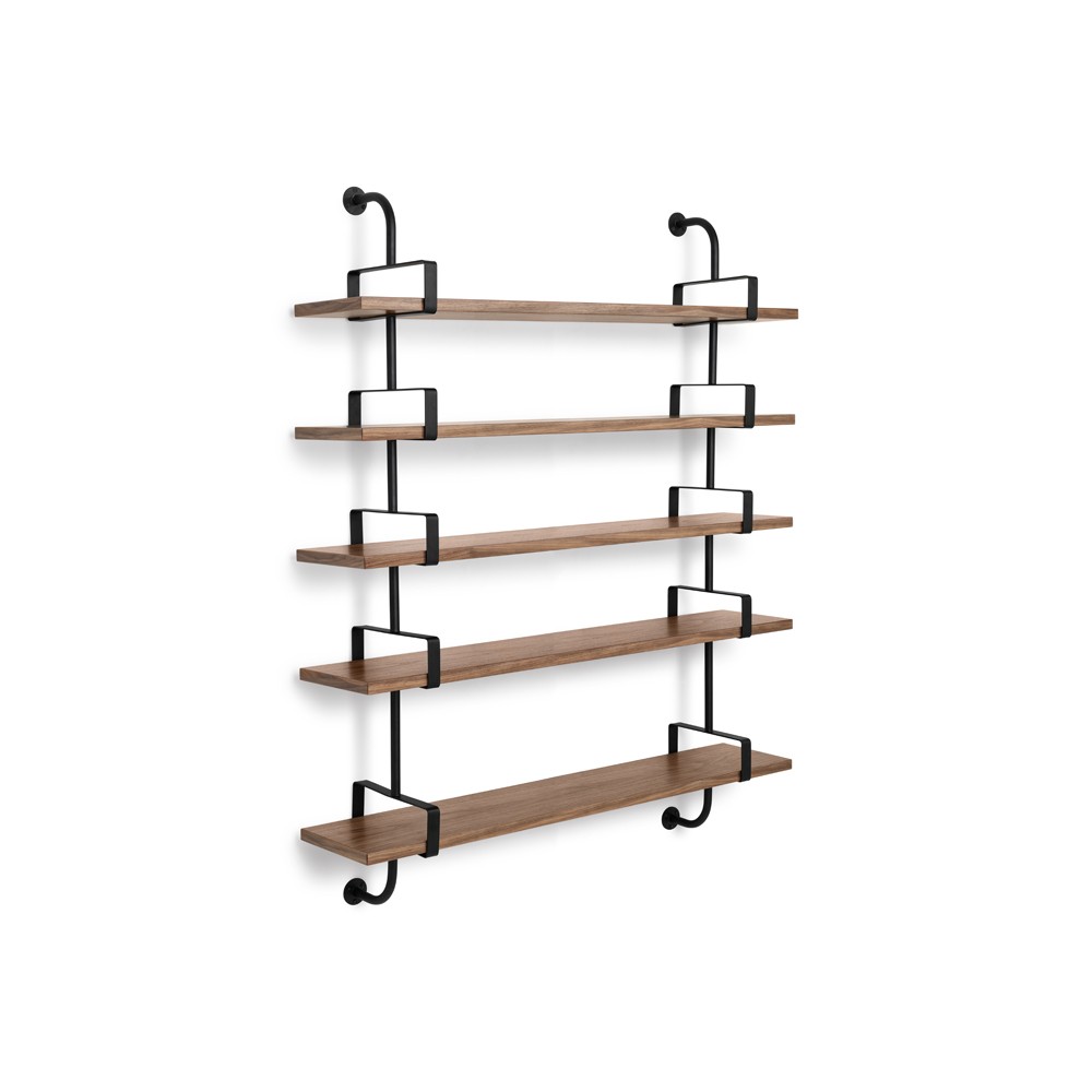GUBI Étagère murale Demon 5 niveaux walnut, 155 cm | Design Scandinave | Étagères & systèmes de rayonnage | Marron