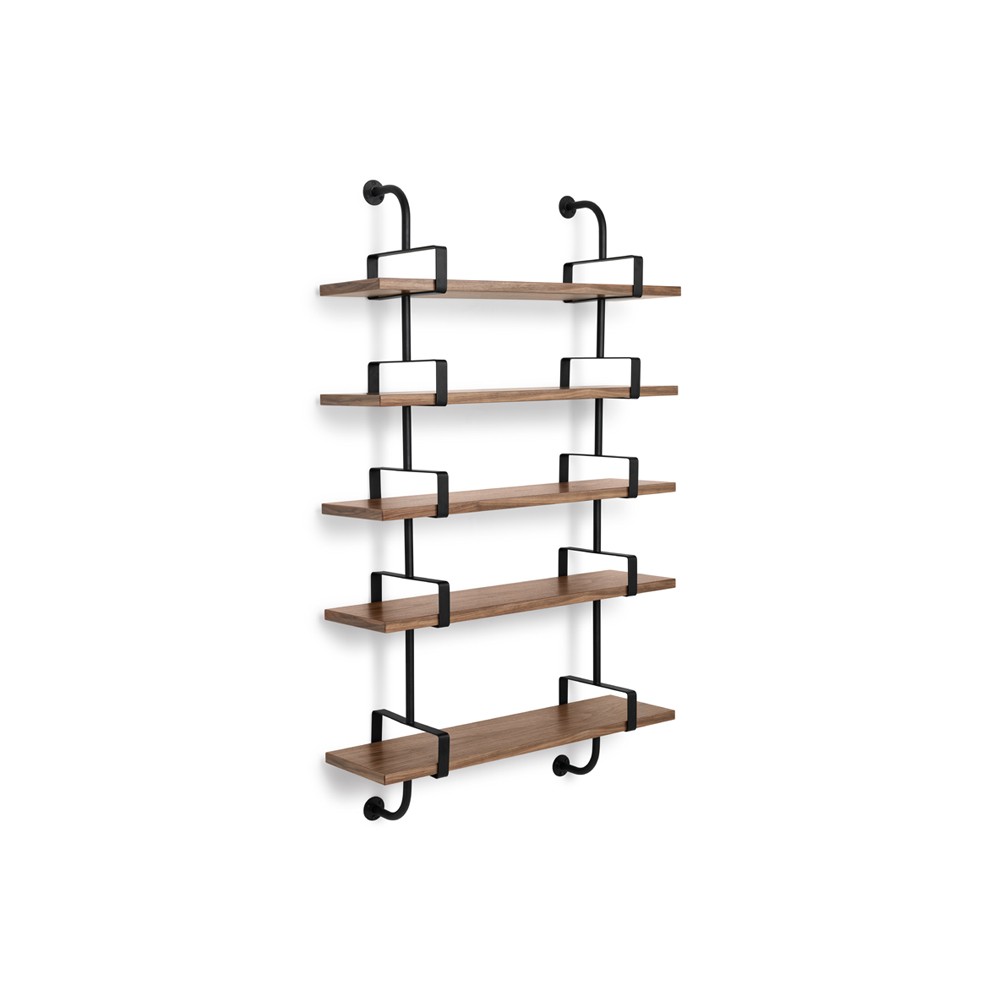 GUBI Étagère murale Demon 5 niveaux walnut, 95 cm | Design Scandinave | Étagères & systèmes de rayonnage | Marron