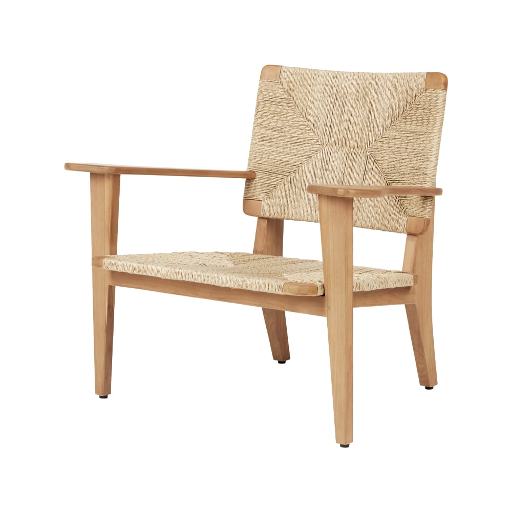 GUBI Fauteuil F-chair Outdoor Teck | Design Scandinave | Chaises de jardin | Marron
