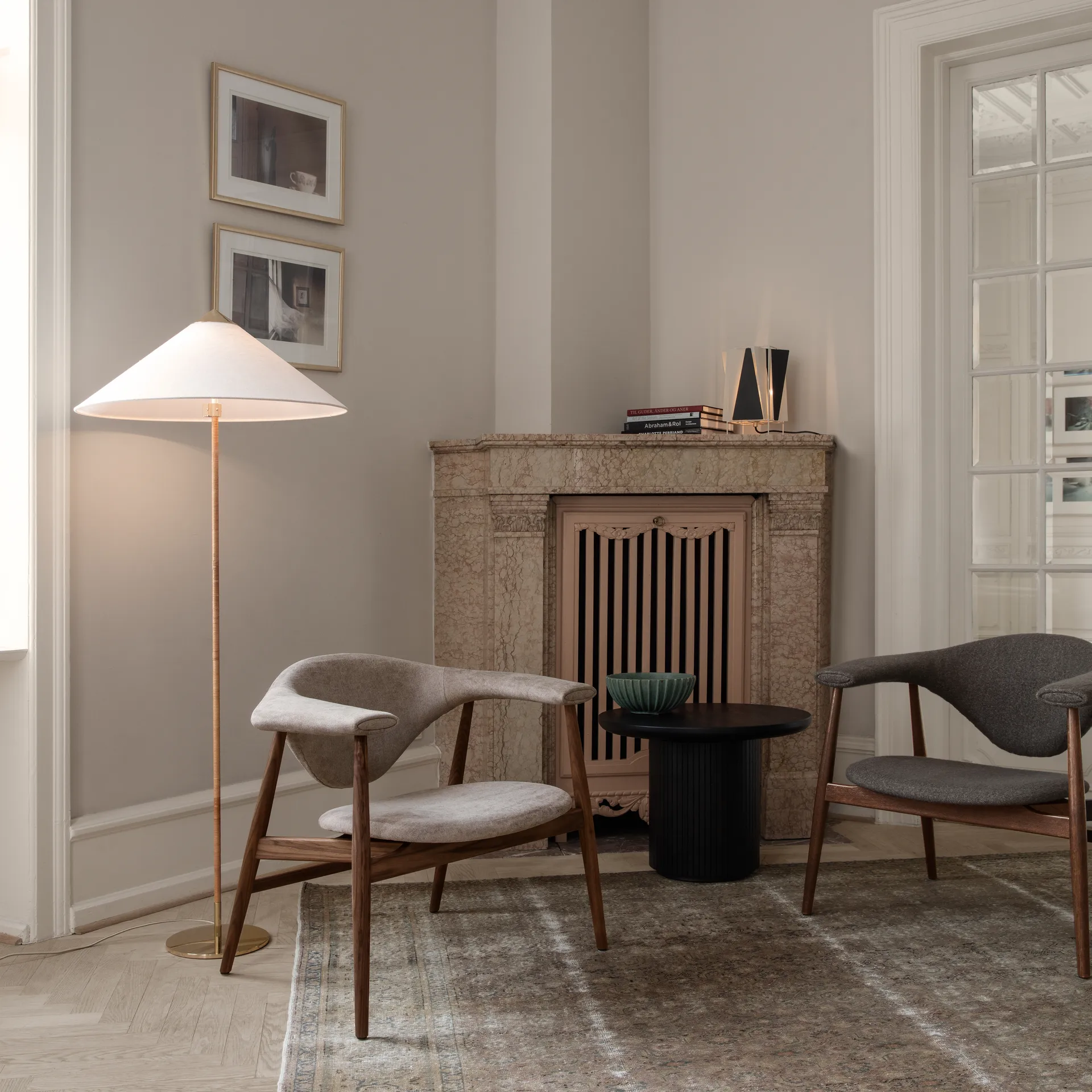 Lampadaire 9602, Laiton-toile GUBI