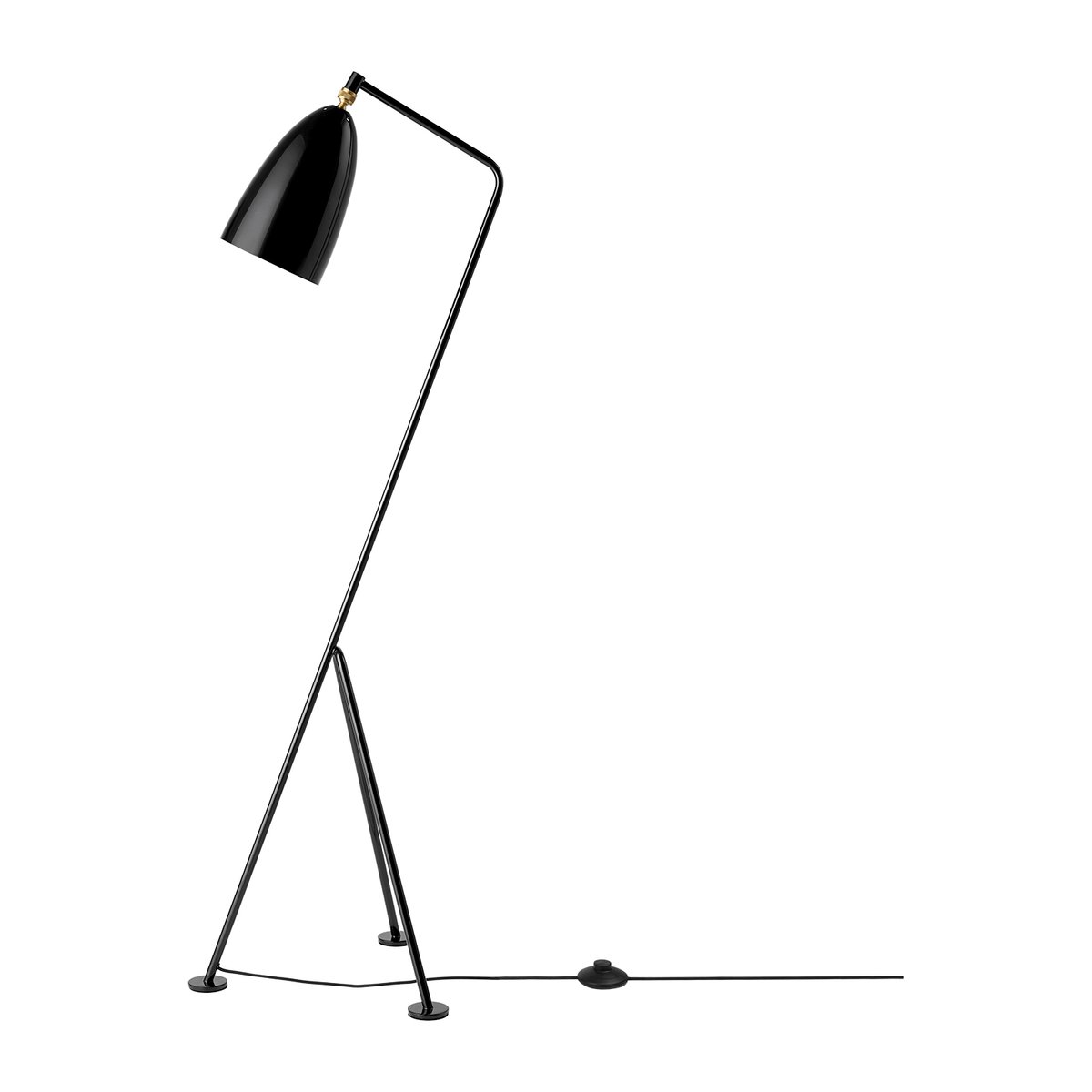 GUBI Lampadaire Gräshoppa brillant Noir | Design Scandinave | Lampes sur pieds | Noir
