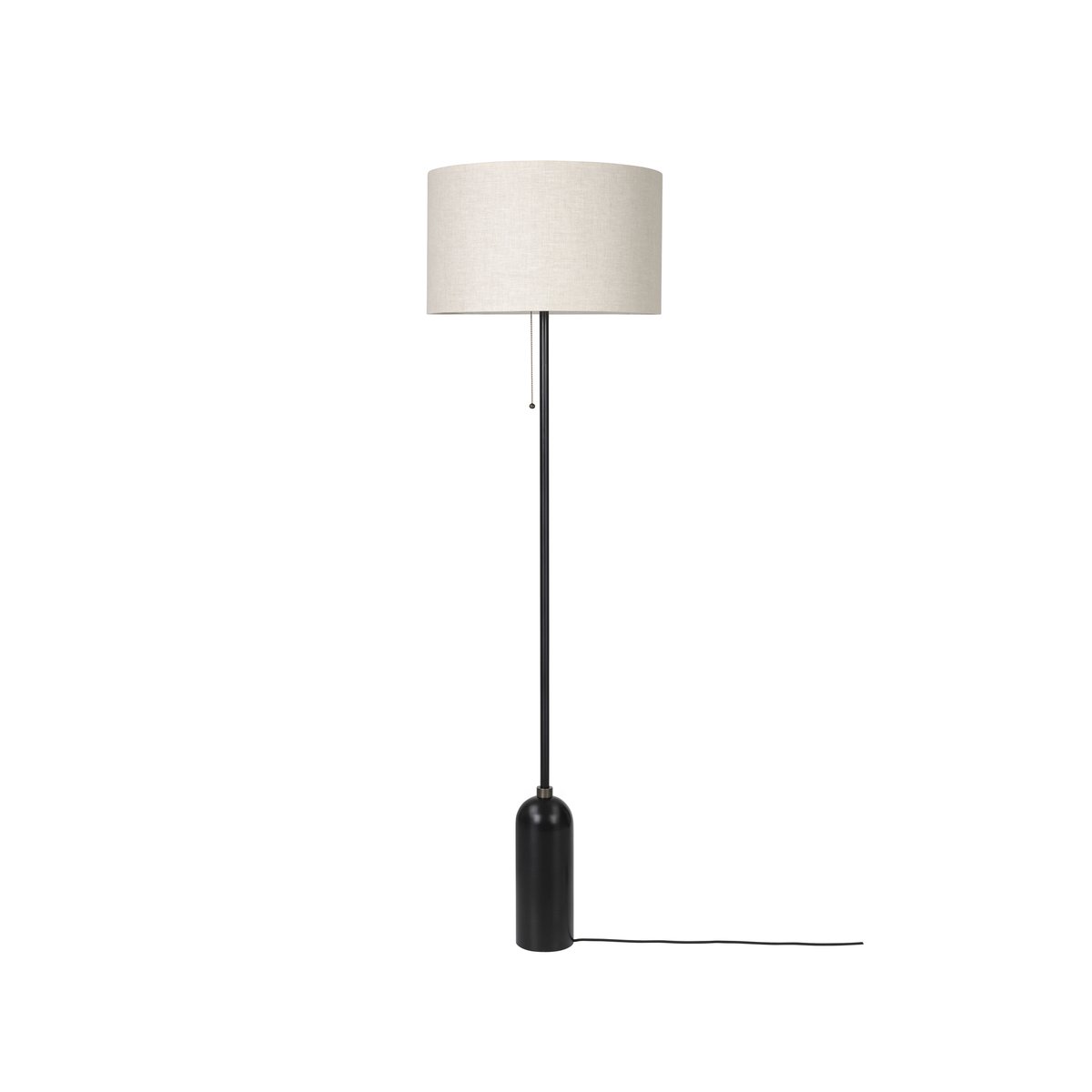 GUBI Lampadaire Gravity acier noir/toile | Design Scandinave | Lampes sur pieds | Noir