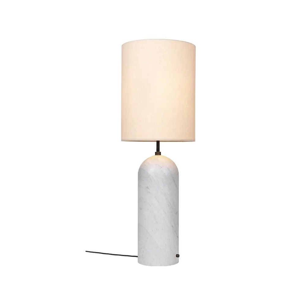 Lampadaire Gravity XL, marbre blanc/toile, high GUBI