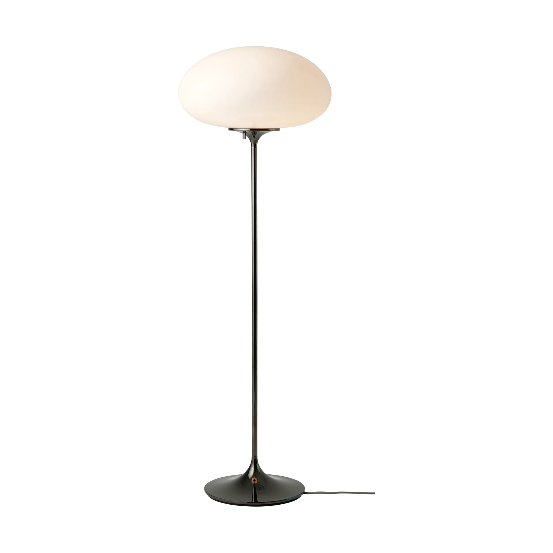 Lampadaire stemlite, Black chrome verre opale 110 cm GUBI