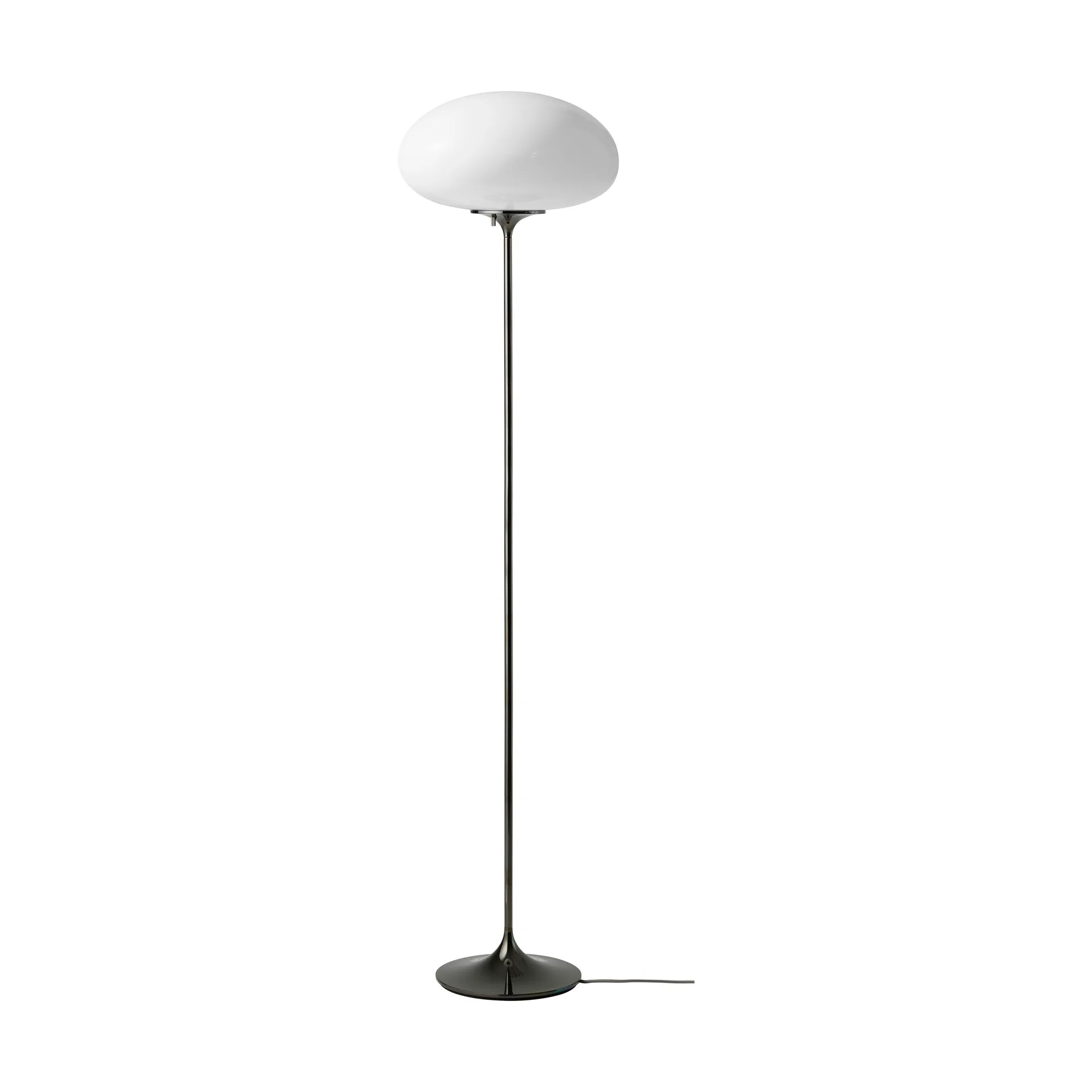 Lampadaire stemlite, Black chrome verre opale 150 cm GUBI