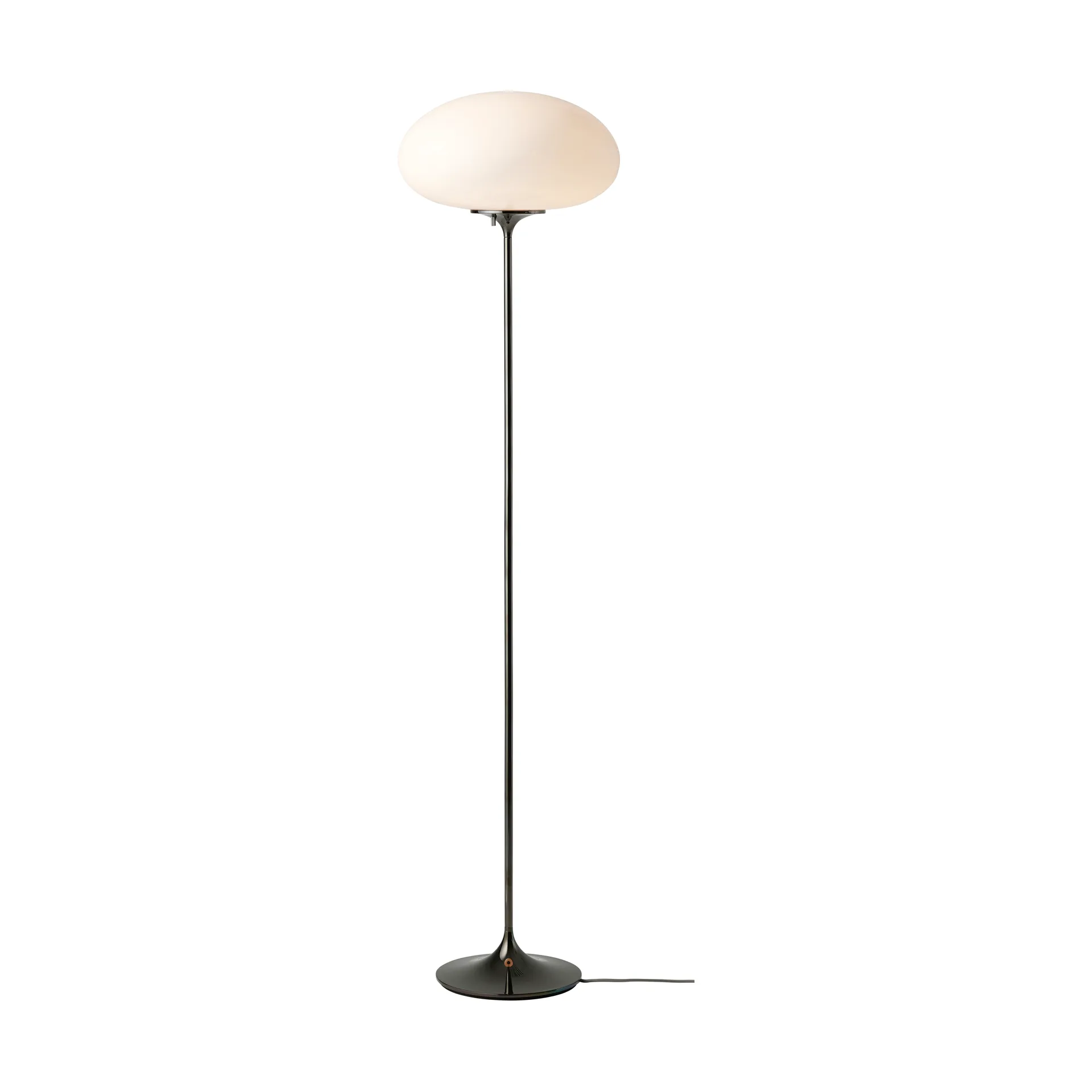 Lampadaire stemlite, Black chrome verre opale 150 cm GUBI