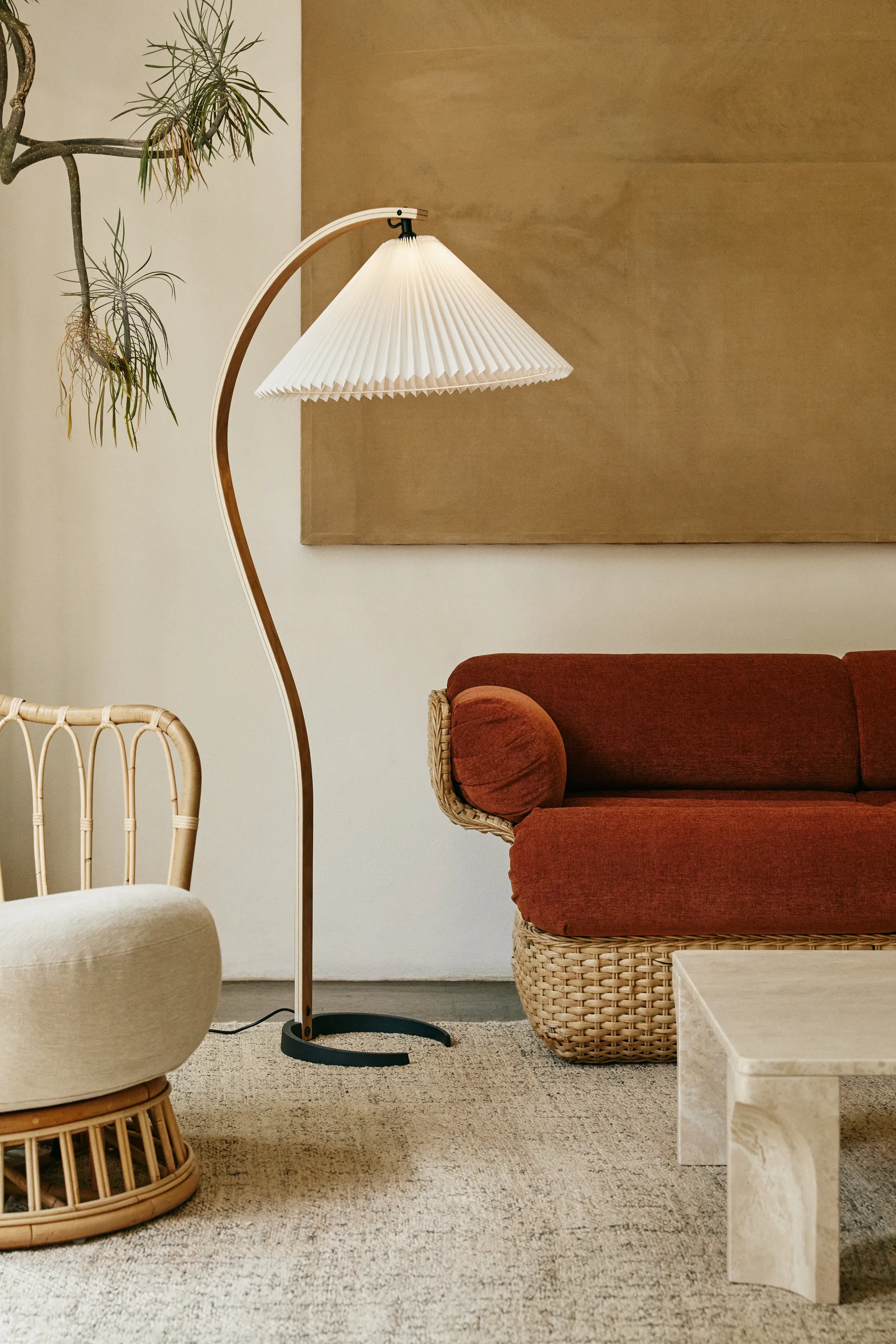 Lampadaire Timberline, Chêne-bouleau-blanc GUBI