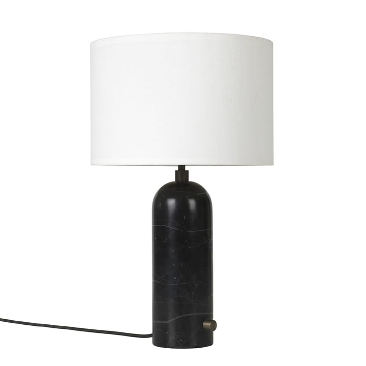Lampe de table Grablancy S - black marble + abat-jour blanc - Gubi