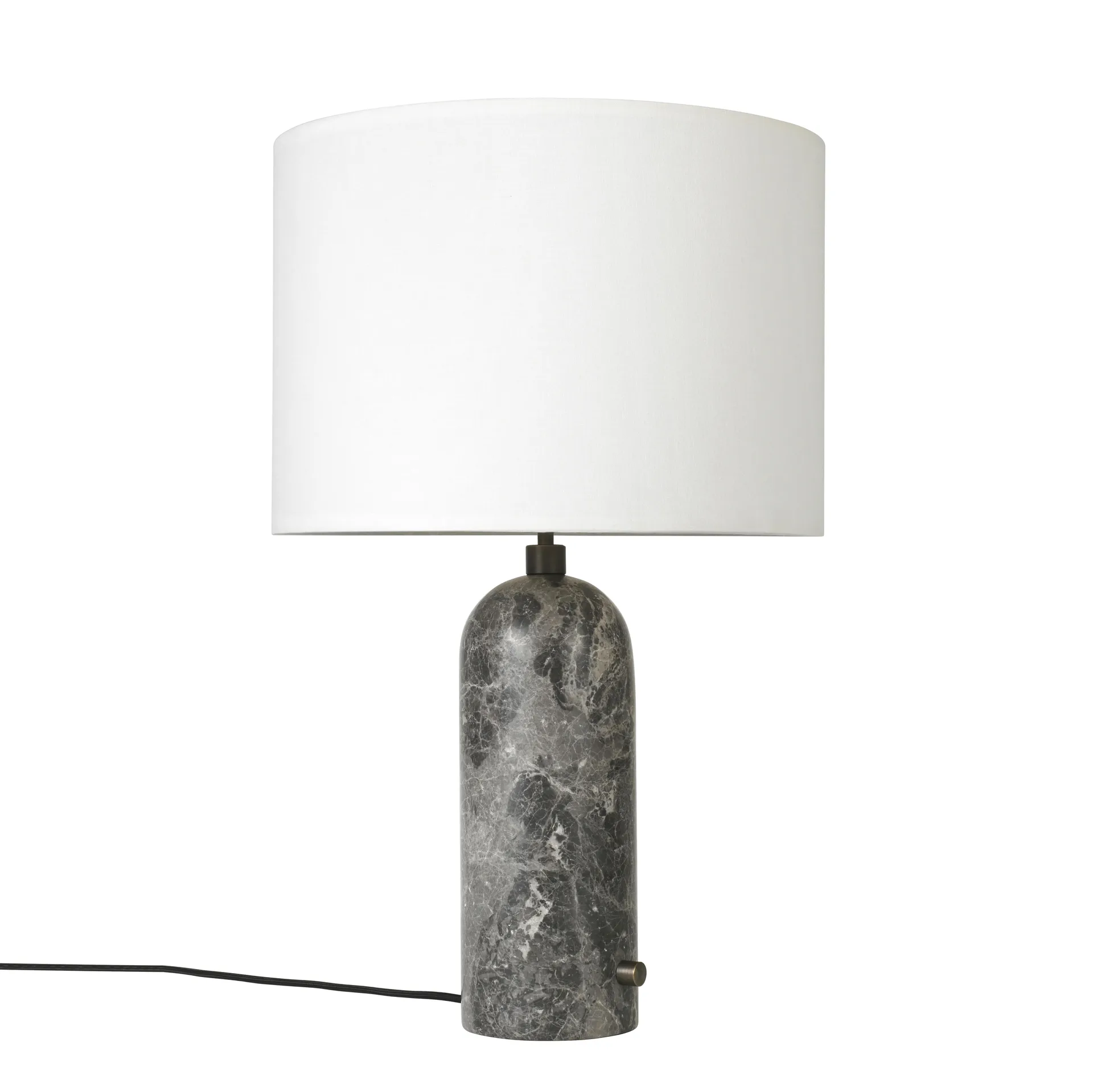 Lampe de table Grablancy S, grey marble + abat-jour blanc GUBI