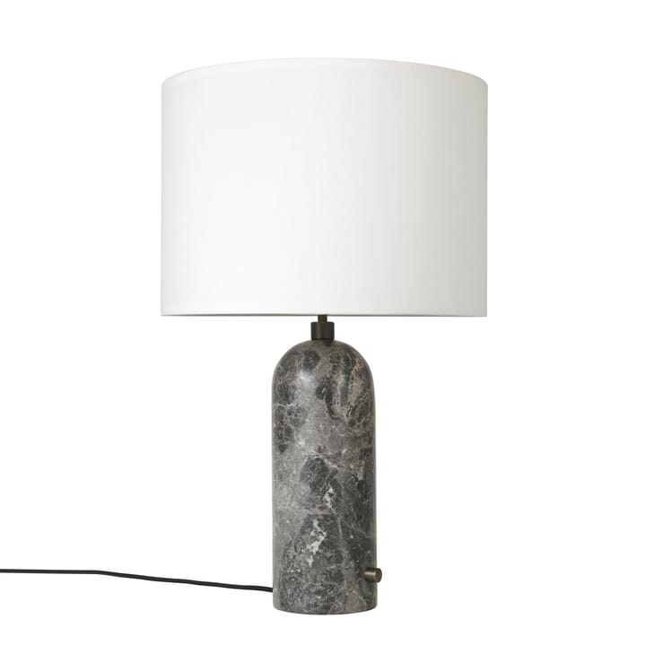 Lampe de table Grablancy S - grey marble + abat-jour blanc - GUBI