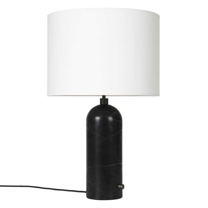 Lampe de table Gravity L - black marble + abat-jour blanc - GUBI