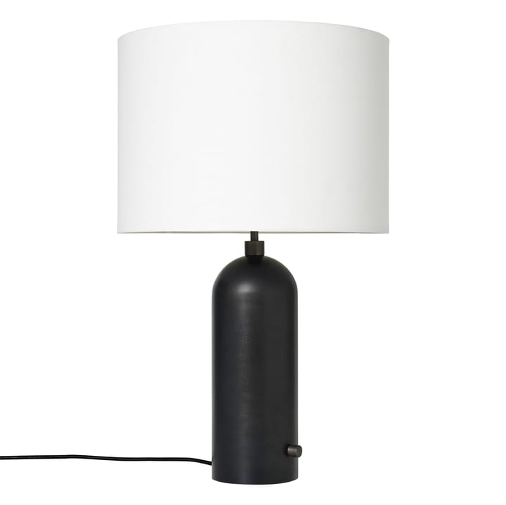 Lampe de table Gravity L - blackend steel + abat-jour blanc - Gubi