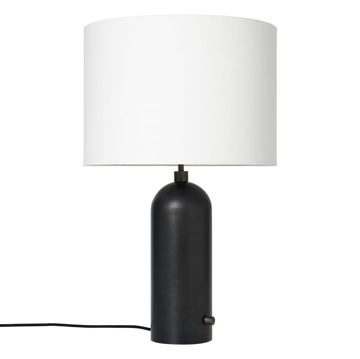 Lampe de table Gravity L - blackend steel + abat-jour blanc - GUBI