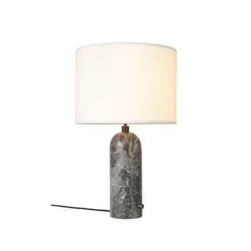 Lampe de table Gravity L - grey marble + abat-jour blanc - Gubi