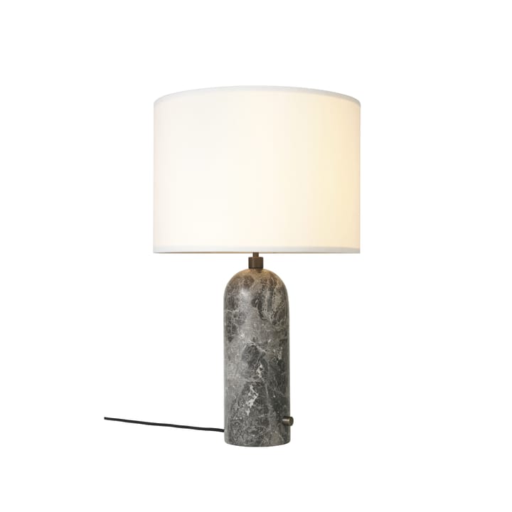 Lampe de table Gravity L - grey marble + abat-jour blanc - Gubi
