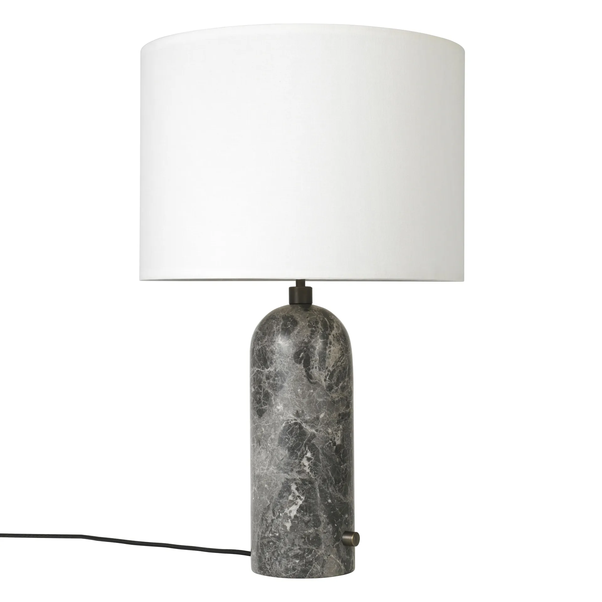 Lampe de table Gravity L, grey marble + abat-jour blanc GUBI