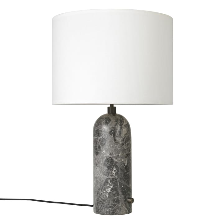 Lampe de table Gravity L - grey marble + abat-jour blanc - GUBI