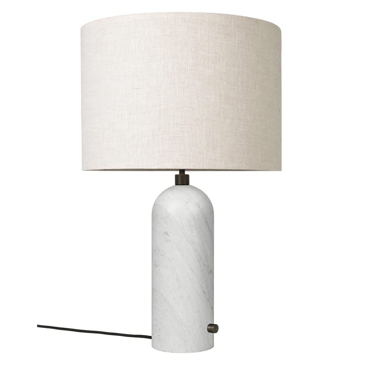 Lampe de table Gravity L - Marbre blanc-toile - GUBI