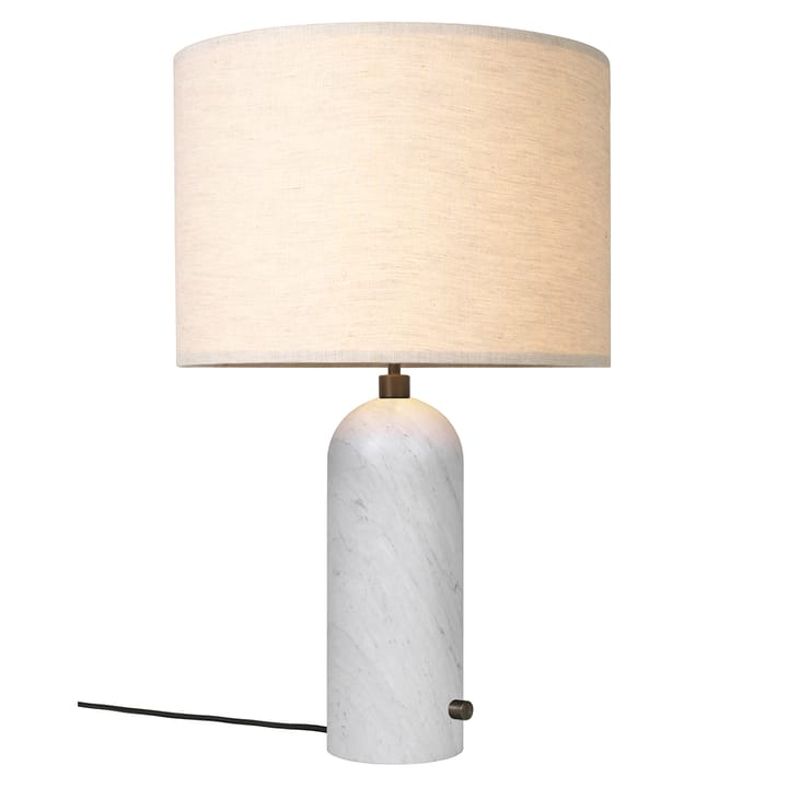 Lampe de table Gravity L - Marbre blanc-toile - GUBI
