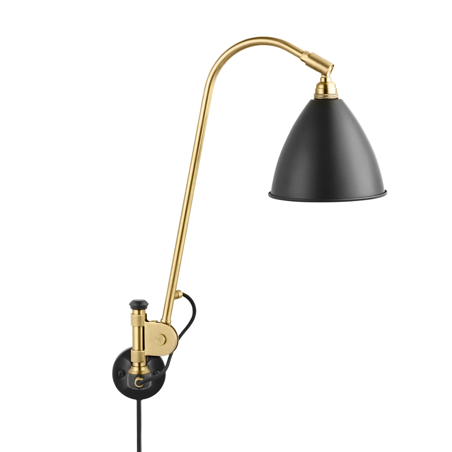 Lampe murale Bestlite BL6, noir charbon-laiton GUBI