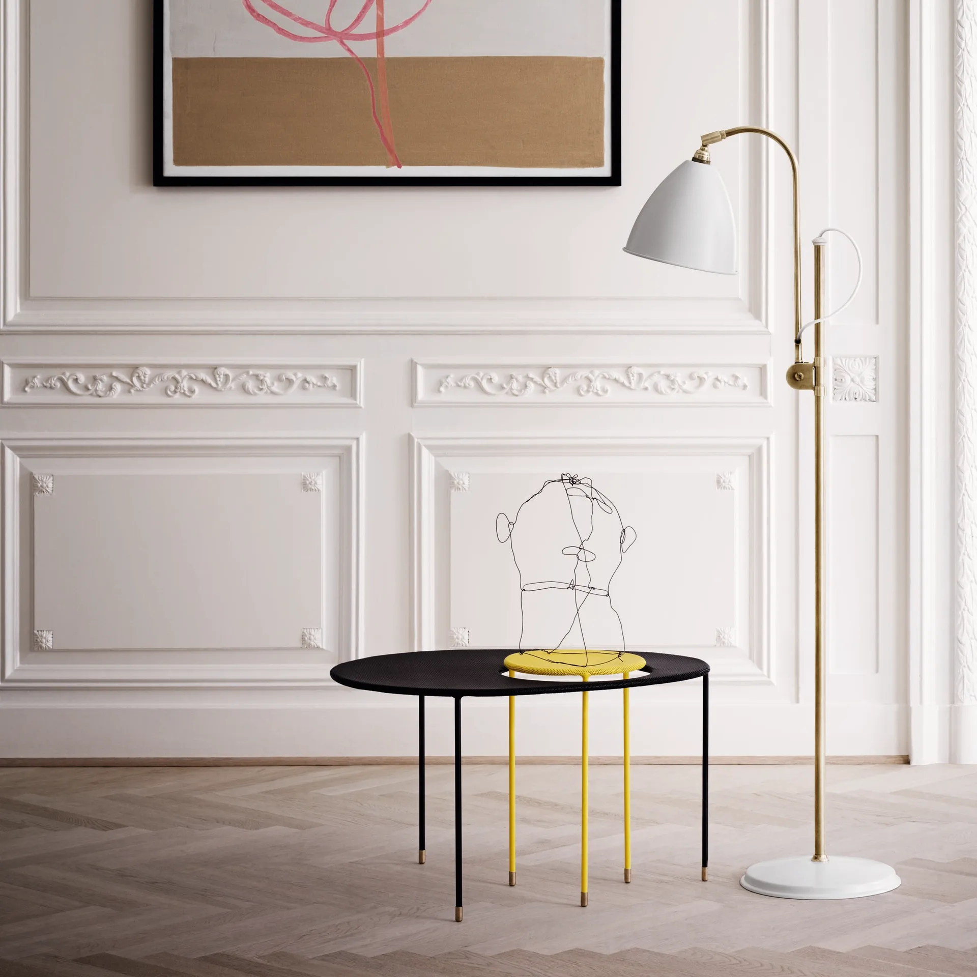 Lampe sur pied Bestlite BL3M, Blanc mat-laiton GUBI