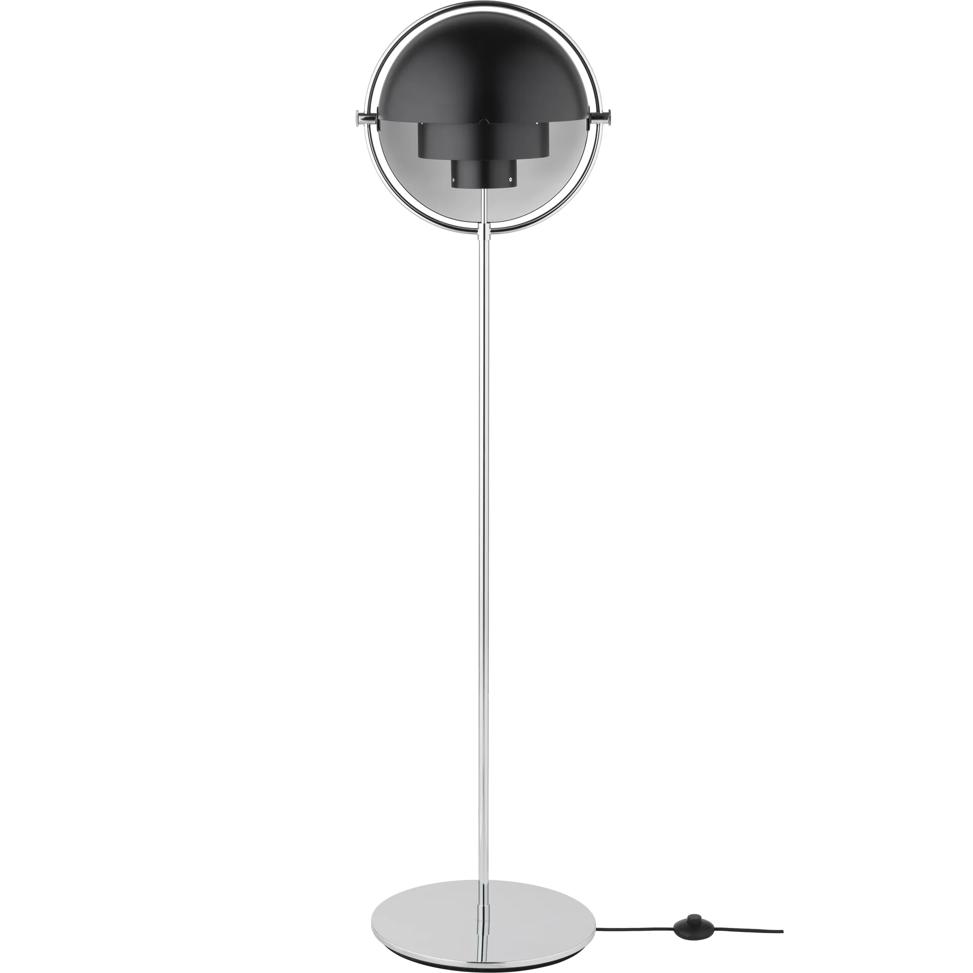 Lampe sur pied Multi-Lite, Chrome-noir GUBI