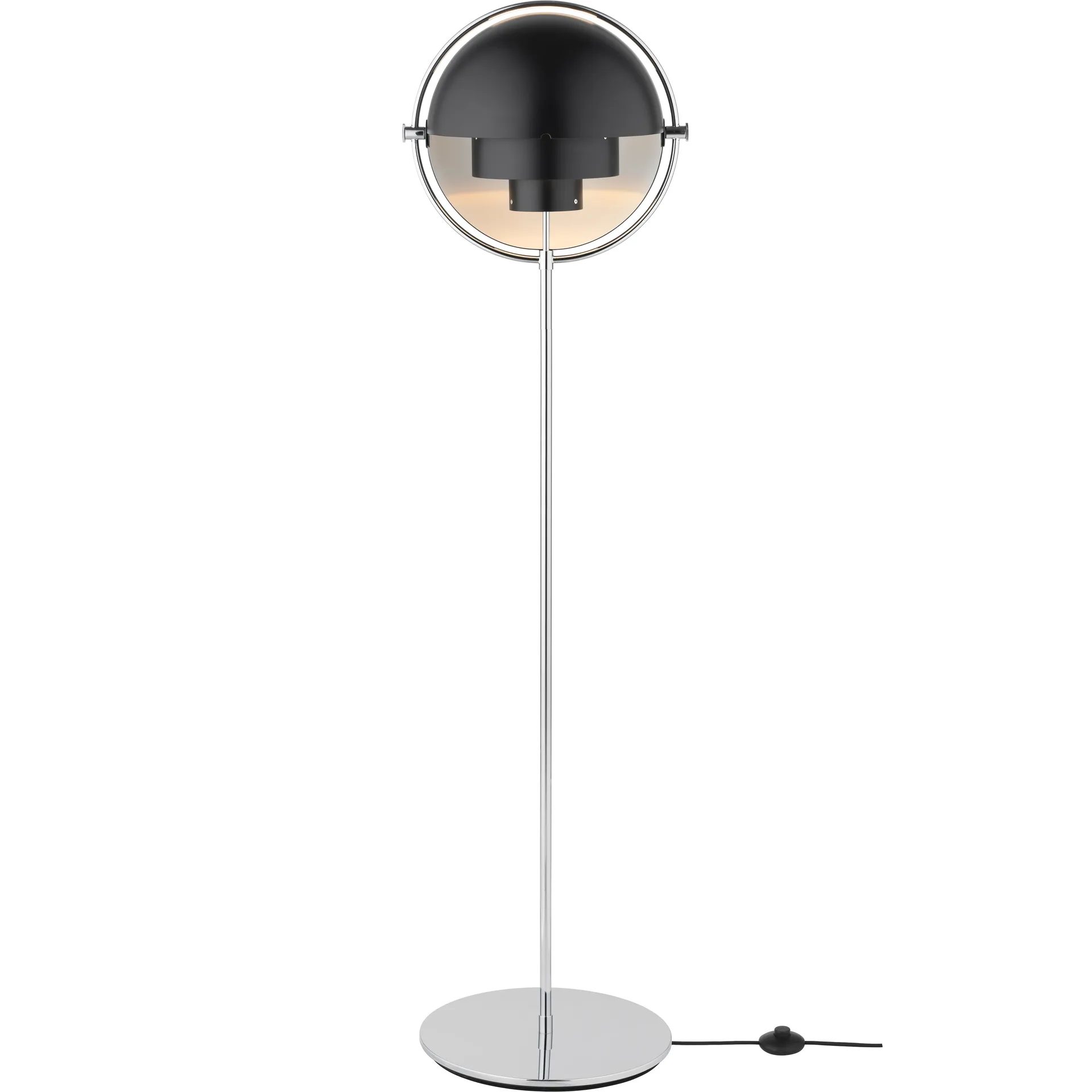 Lampe sur pied Multi-Lite, Chrome-noir GUBI