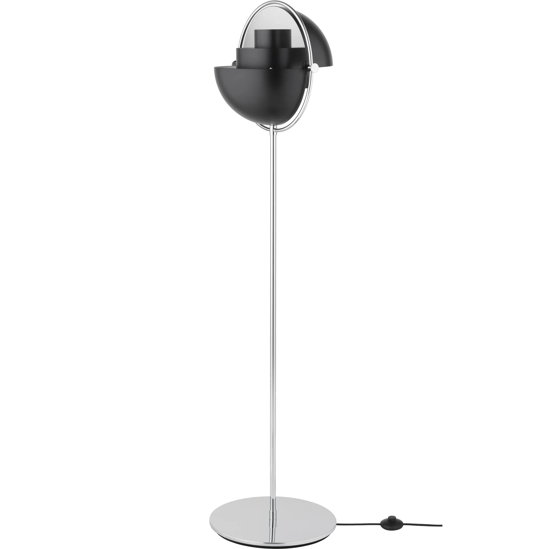 Lampe sur pied Multi-Lite, Chrome-noir GUBI