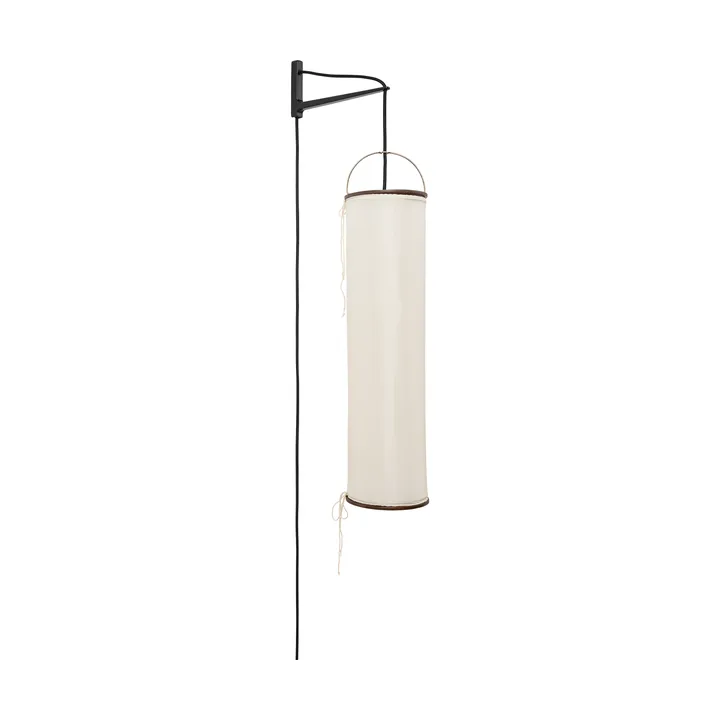 Silk Lantern applique murale - Blanc naturel silk-semi matt noir - GUBI