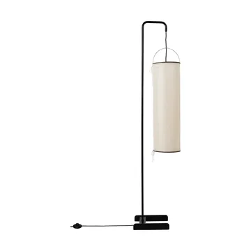 Silk Lantern lampadaire - Blanc naturel soie-semi matt noir, 163 cm - GUBI