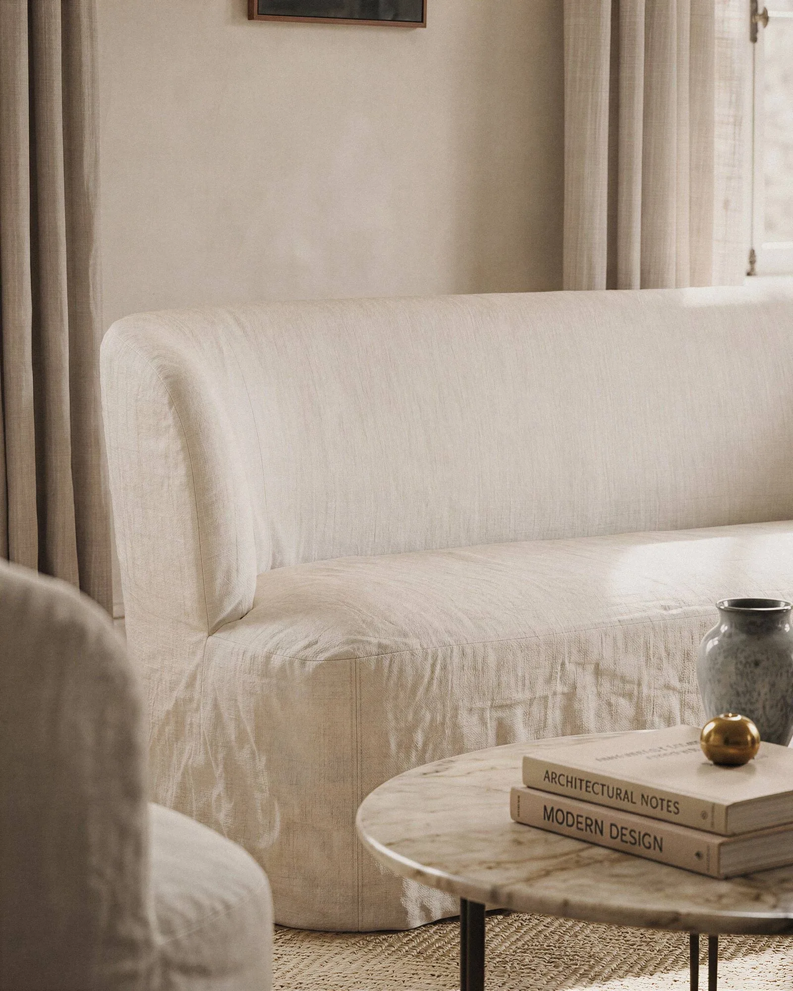 Stay Slipcover canapé, Linen 0023, 220x95 cm, 3 places GUBI