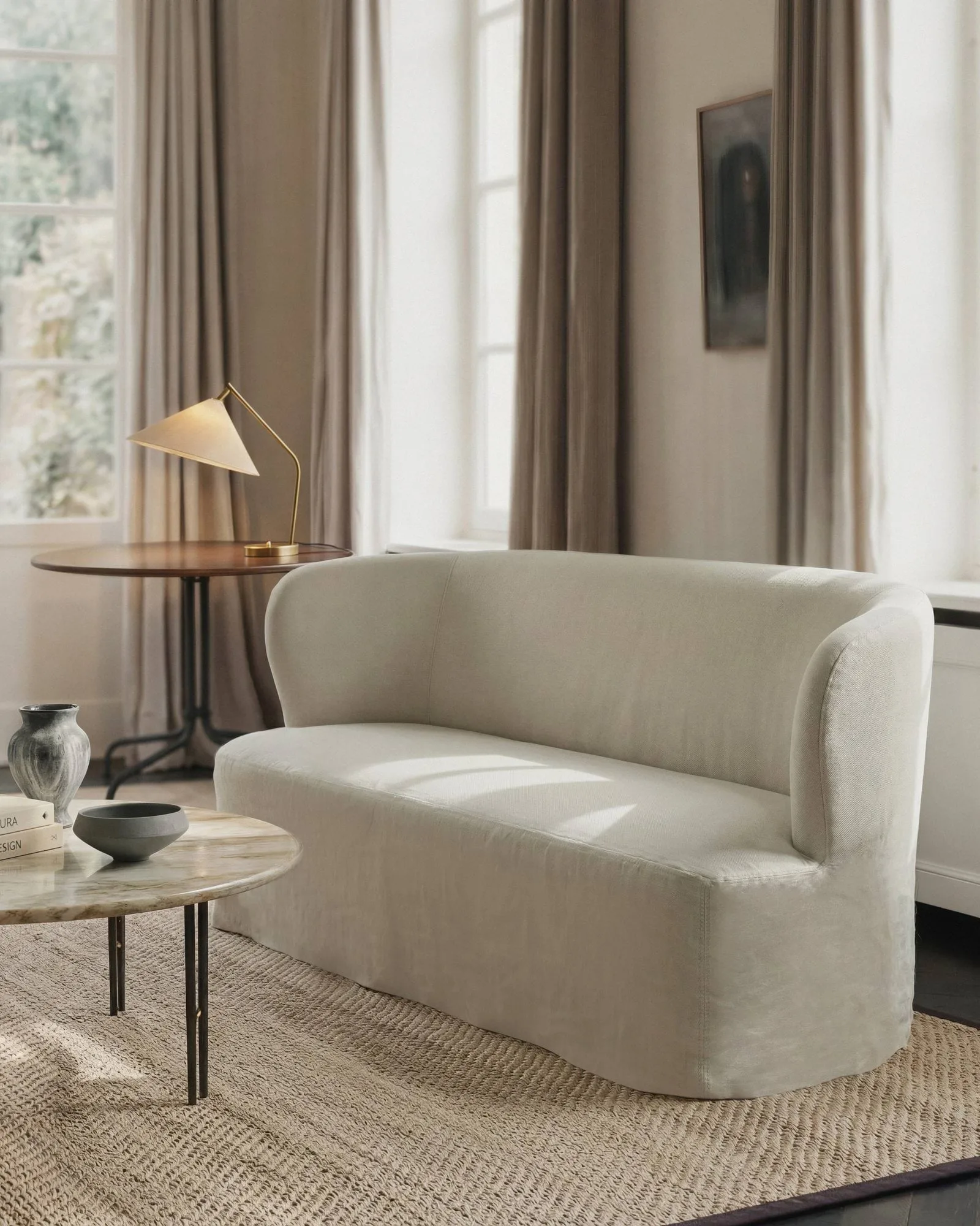 Stay Slipcover canapé, Linen 0024, 220x95 cm, 3 places GUBI