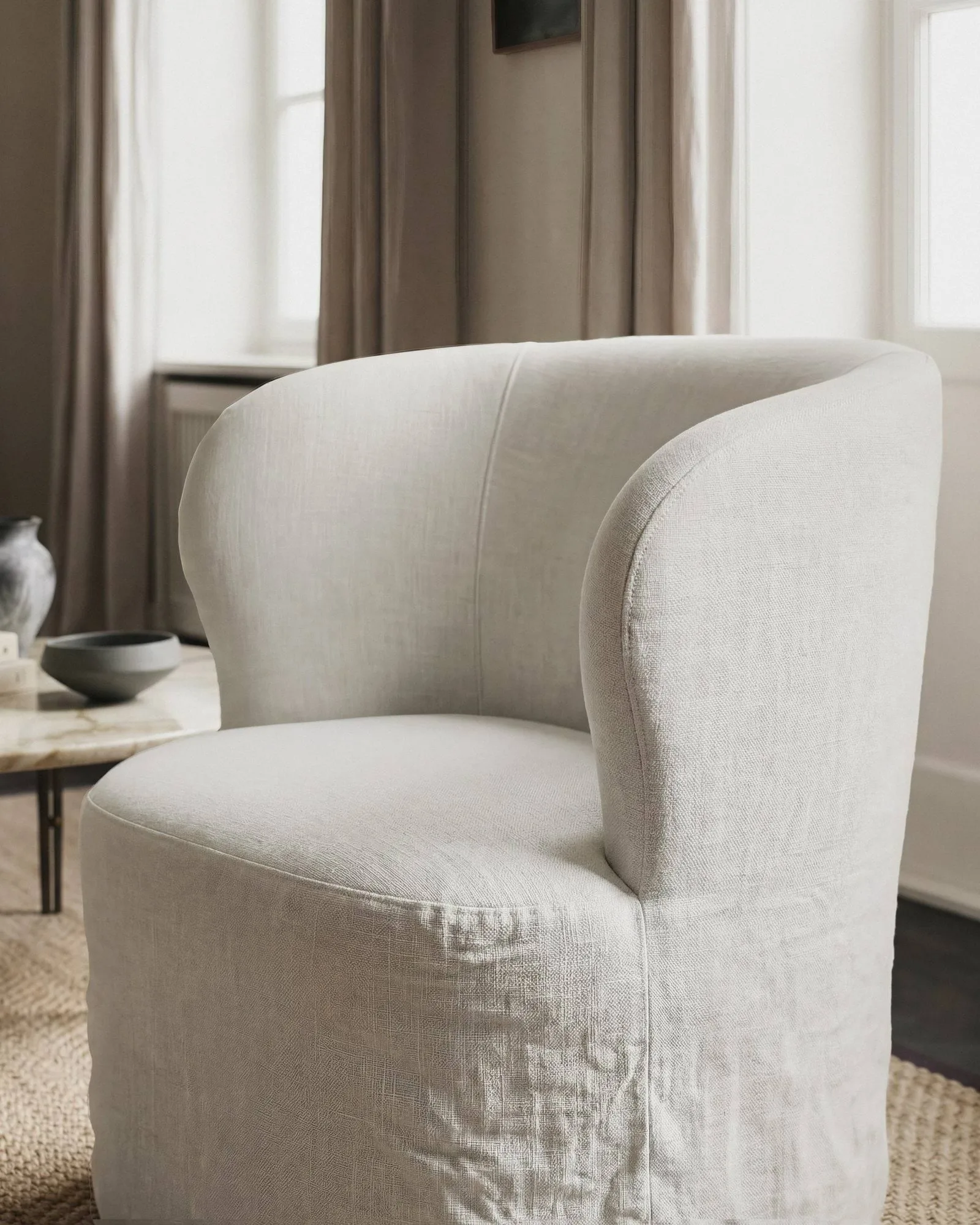 Stay Slipcover fauteuil lounge, Linen 0024, taille L GUBI