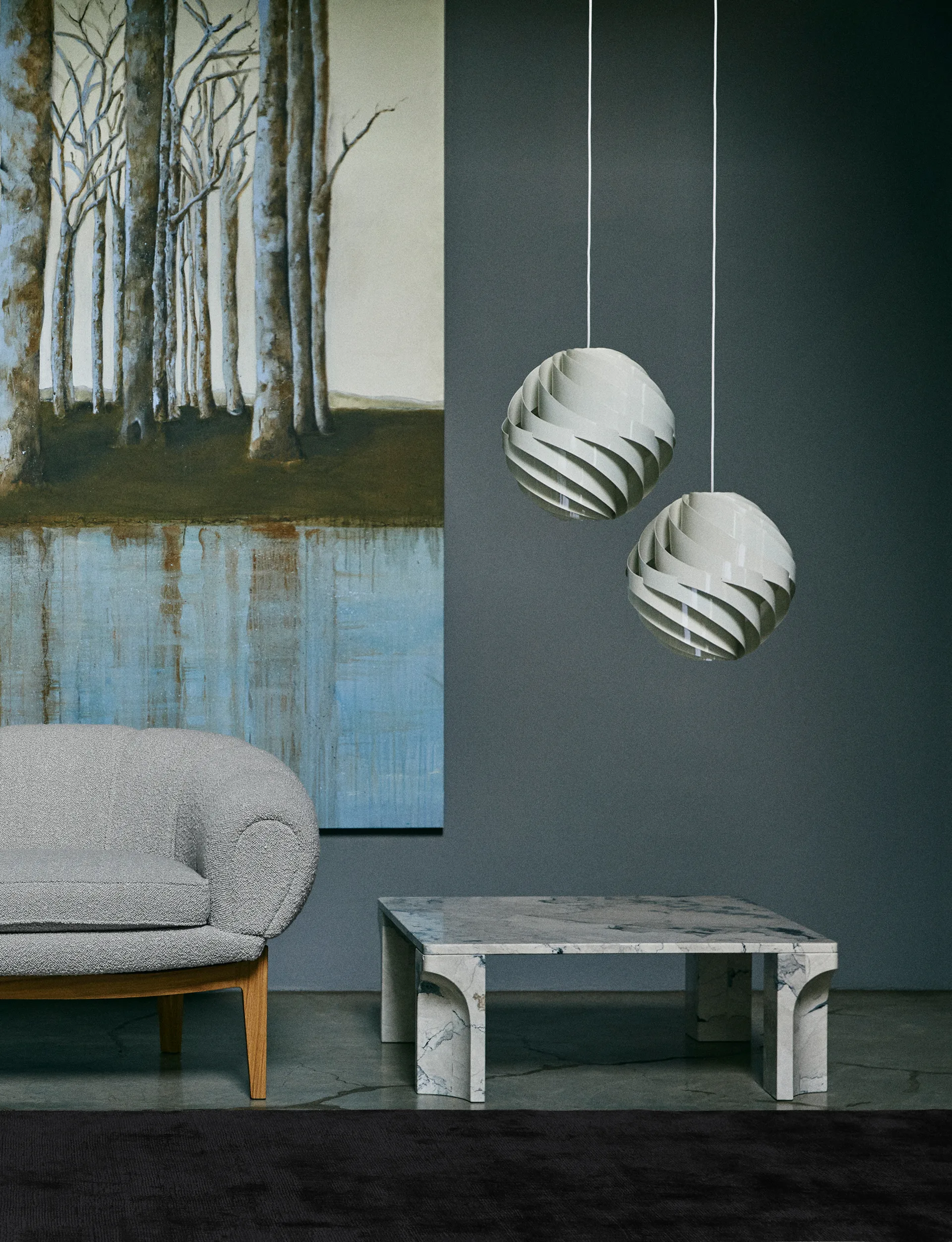 Suspension Turbo brillant Ø36 cm, Blanc d'albâtre GUBI