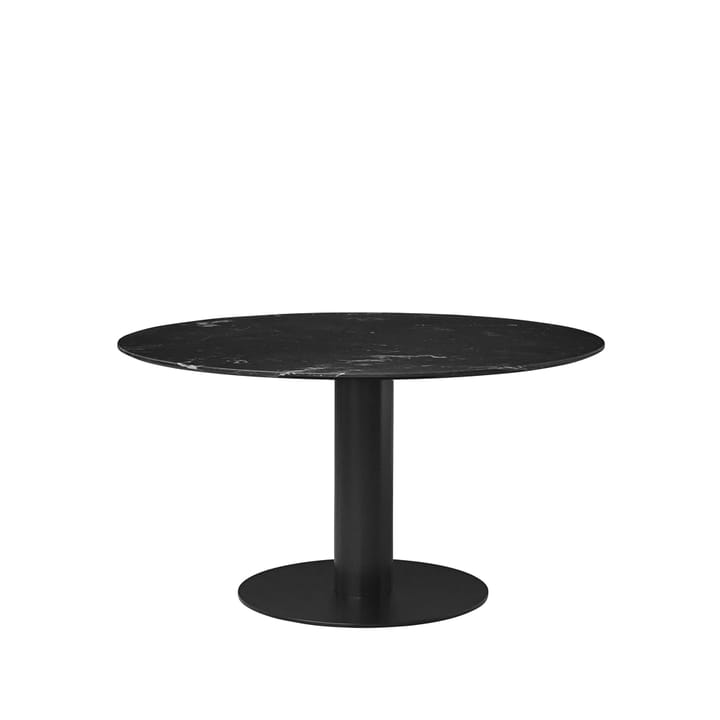Table à manger Gubi 2.0 - marble black, ø130, structure noire - GUBI