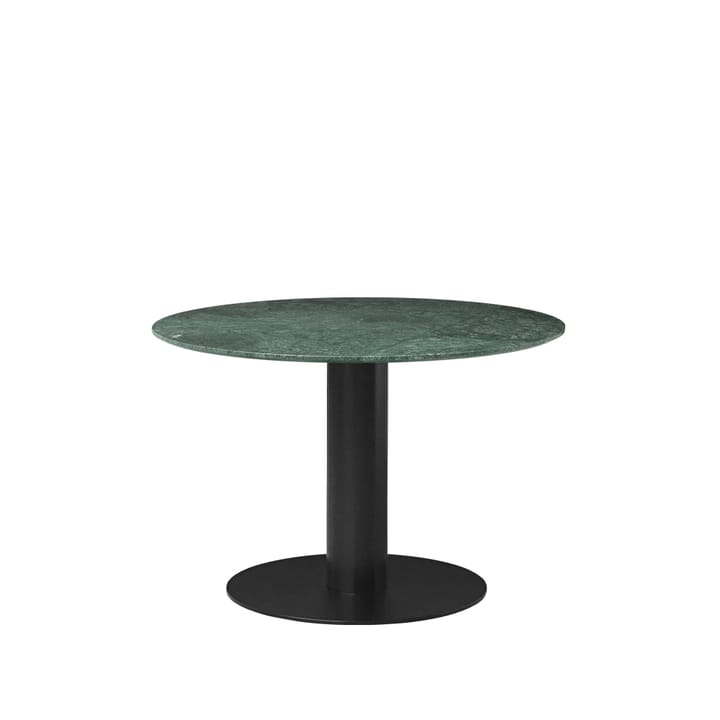 Table à manger Gubi 2.0 - marble green, ø110, structure noire - GUBI