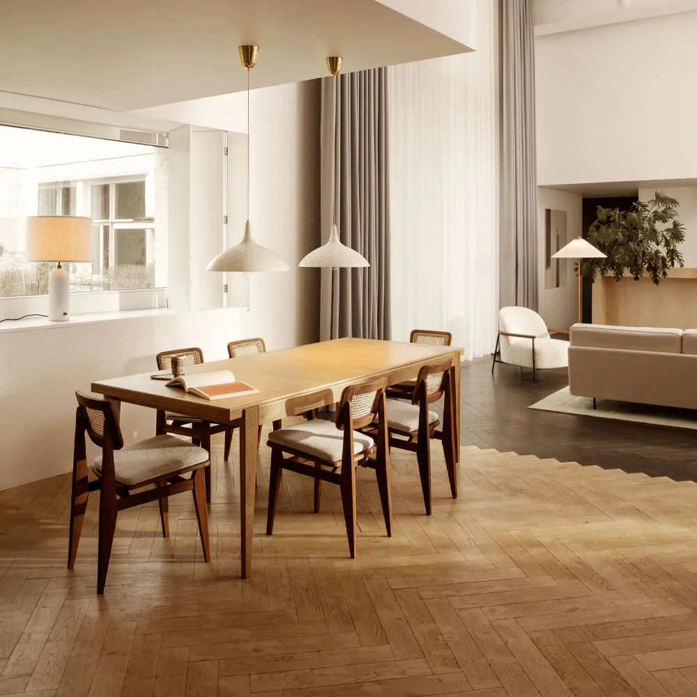 Table à manger S-table, american walnut, extendable GUBI