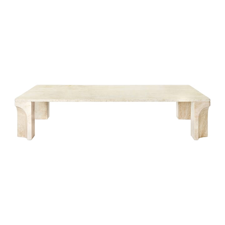 Table basse Doric 80x140 cm - Blanc neutre-travertin - Gubi
