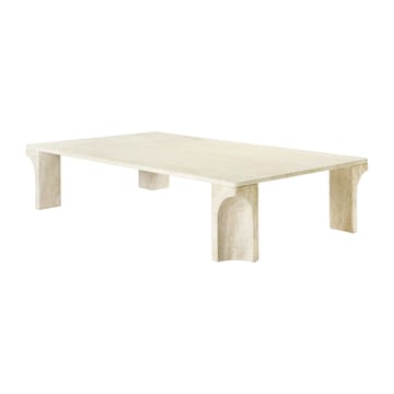 Table basse Doric 80x140 cm - Blanc neutre-travertin - GUBI