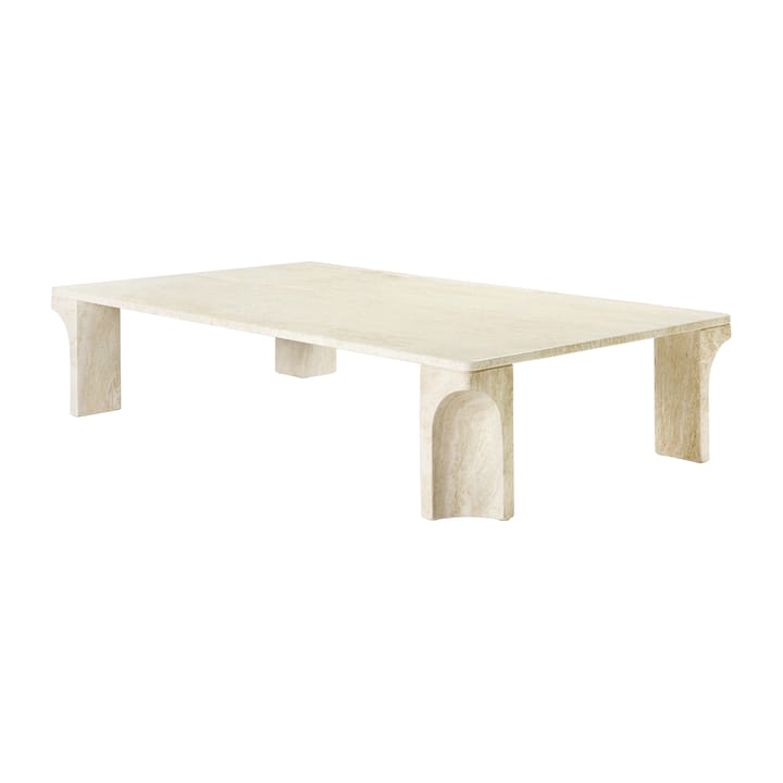 Table basse Doric 80x140 cm, Blanc neutre-travertin GUBI
