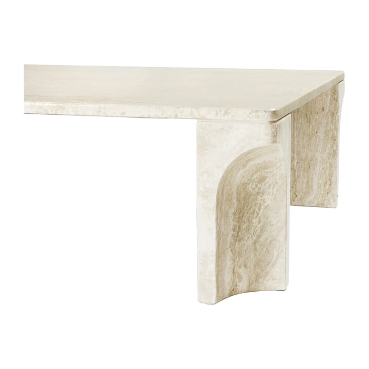 Table basse Doric 80x140 cm, Blanc neutre-travertin GUBI