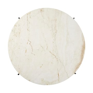 Table basse en acier poli TS Ø80 - Neutral white travertine - GUBI