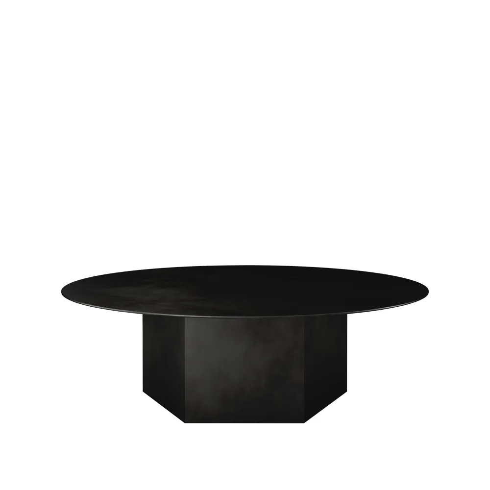 Table basse Epic Steel, Midnight black, Ø110cm GUBI