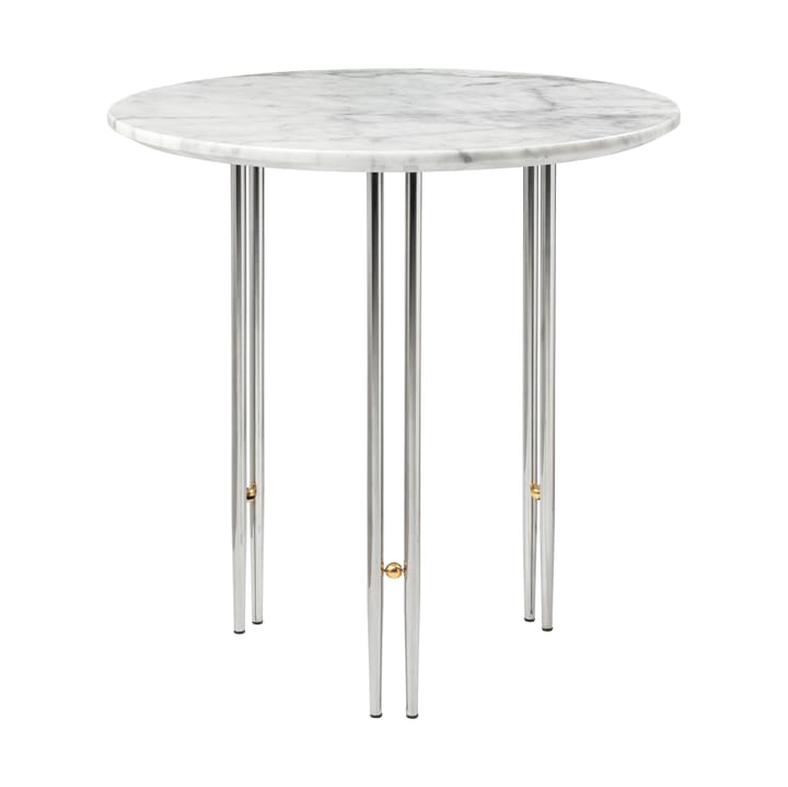 Table basse IOI Ø50 cm - Chrome-laiton-marbre blanc - GUBI