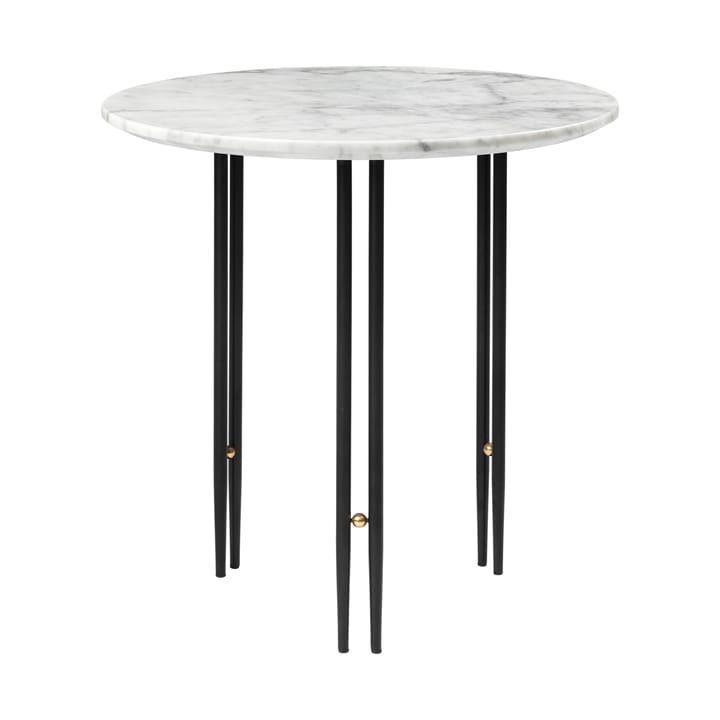 Table basse IOI Ø50 cm - Noir-laiton-marbre blanc - GUBI