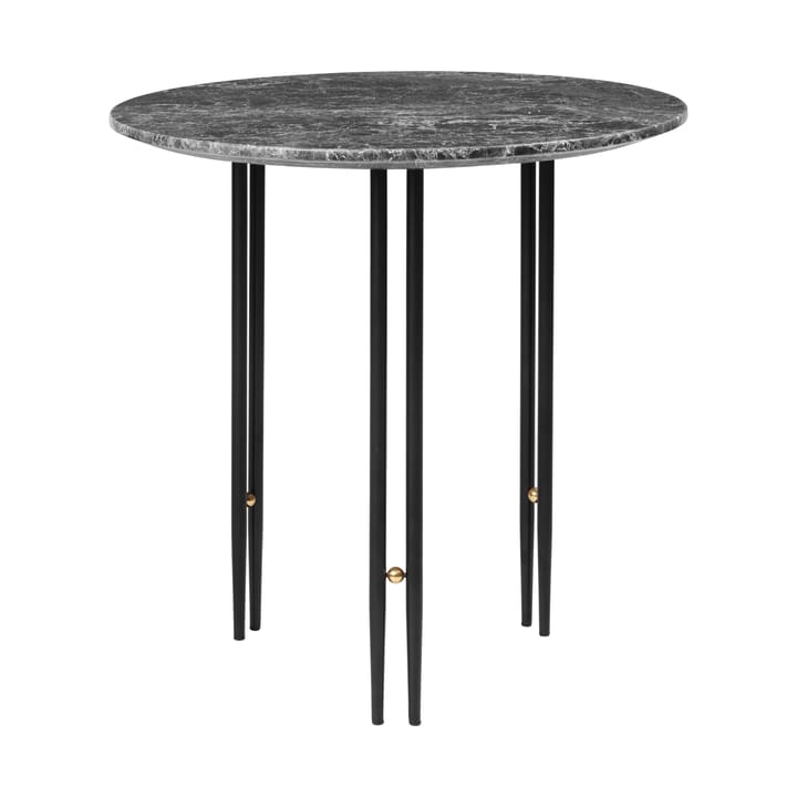 Table basse IOI Ø50 cm - Noir-laiton-marbre gris - GUBI